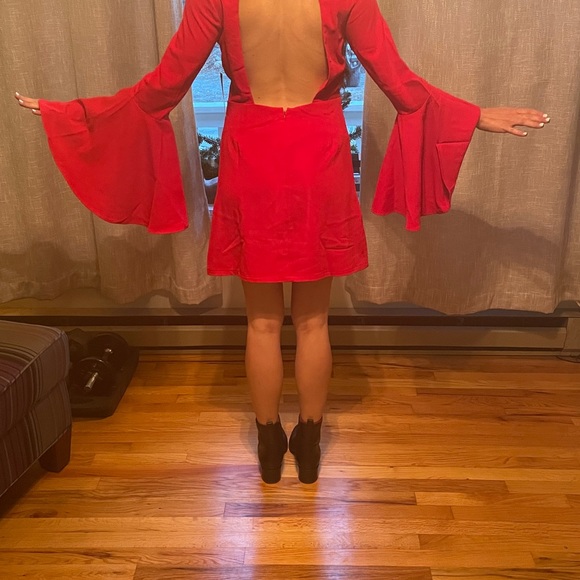 Red Bell Sleeve Dress from LULUS - Picture 7 of 8